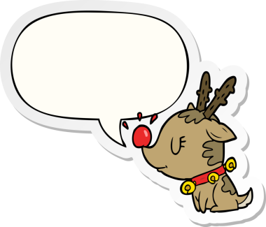Bir insan tarafından çizilmiş konuşma kabarcığı etiketli karikatür Noel geyiği.