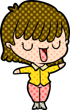 Bir insan tarafından çizilmiş karikatür kadın.