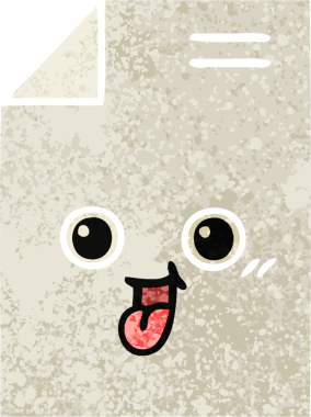 Bir insan tarafından çizilmiş bir kağıdın retro illüstrasyon tarzı karikatürü