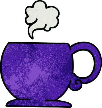 Bir insan tarafından çizilmiş garip bir çizgi film sıcak içeceği.