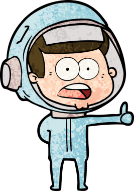 Karikatür bir insan tarafından çizilen astronotu şaşırttı.