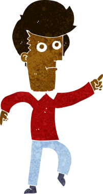 Bir insan tarafından çizilmiş çizgi filmci.