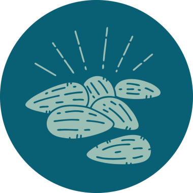 Bir insan tarafından çizilmiş dövme stili bademlerin simgesi