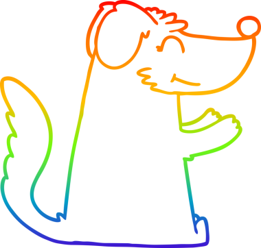 gökkuşağı gradyan çizimi Mutlu bir çizgi köpek çizimi Bir insan tarafından çizilmiş