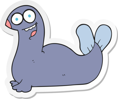 Bir insan tarafından çizilmiş karikatür mührü çıkartması.