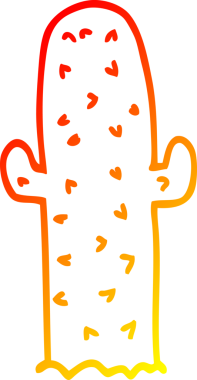 Bir insan tarafından çizilmiş bir kaktüsün sıcak çizgi çizimi