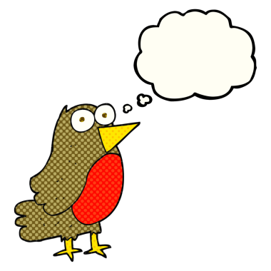 Bir insan tarafından çizilmiş serbest çizim baloncuk Robin çizgi filmi