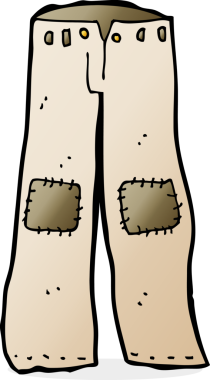 Bir insan tarafından çizilmiş eski bir pantolon.