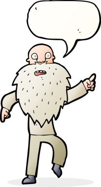 Çizgi film, bir insan tarafından çizilmiş konuşma balonlu yaşlı adamı strese sokuyor.