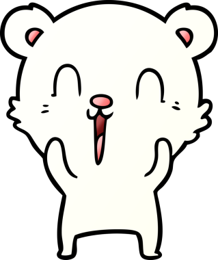 Bir insan tarafından çizilmiş mutlu kutup ayısı karikatürü