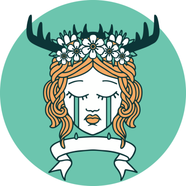 Bir insan tarafından çizilmiş pankartıyla ağlayan insan rahibin simgesi.