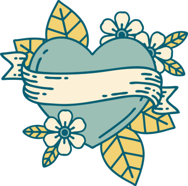 Bir insan tarafından çizilmiş kalp ve bayrağın ikonik dövme şekli