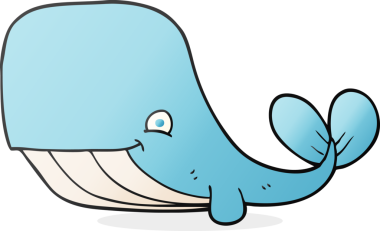 Bir insan tarafından çizilmiş mutlu bir balina.