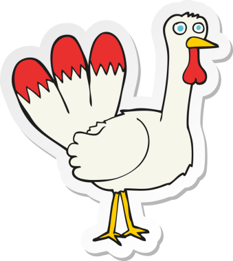 Bir insan tarafından çizilmiş bir hindinin çıkartması.