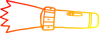 Bir insan tarafından çizilmiş çizgi film meşalesinin sıcak gradyan çizimi