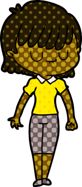 Bir insan tarafından çizilmiş karikatür kadın.