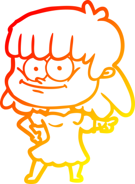 Bir insan tarafından çizilmiş gülümseyen bir karikatür çizimi