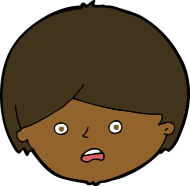 Bir insan tarafından çizilmiş mutsuz çocuk çizgi filmi.