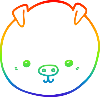 gökkuşağı gradyan çizimi bir insan tarafından çizilmiş domuz çizgi