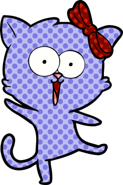 Bir insan tarafından çizilmiş çizgi film kedisi.