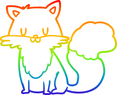 gökkuşağı gradyanı çizimi bir insan tarafından çizilmiş tilki çizgi filmi
