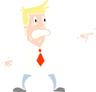 El çizimi karikatür adam bir insan tarafından çizilmiş endişeli görünüyor