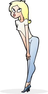 Bir insan tarafından çizilmiş çekici bir kız.