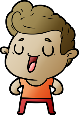 Bir insan tarafından çizilmiş mutlu çizgi film adamı.