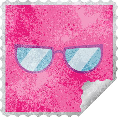 Bir insan tarafından çizilmiş grafiksel kare çıkartma damgası