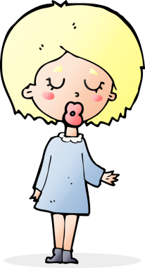 Çizgi filmdeki kadın, bir insan tarafından çizilen noktayı anlatıyor.