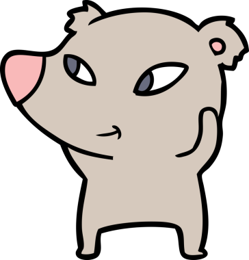 Bir insan tarafından çizilmiş sevimli çizgi film ayısı.