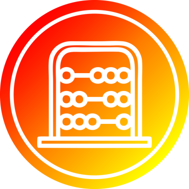 Bir insan tarafından çizilmiş geleneksel abaküs dairesel simgesi