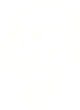 Ürkütücü Kafatası Tebeşiri Bir insan tarafından çizilmiş