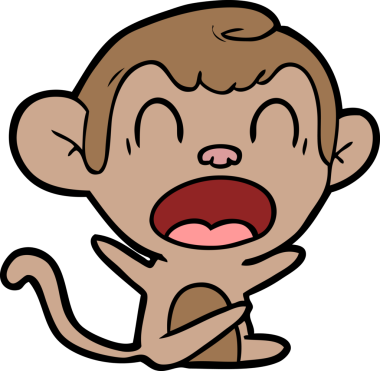 Bir insan tarafından çizilmiş bağıran çizgi maymun.