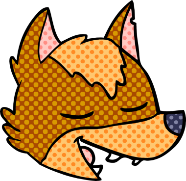 Bir insan tarafından çizilmiş tilki çizgi film karakteri