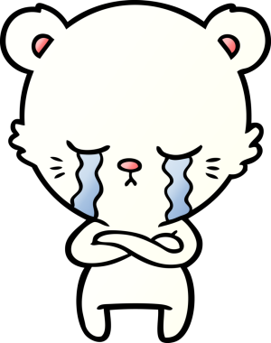 Bir insan tarafından çizilmiş kutup ayısı karikatürü