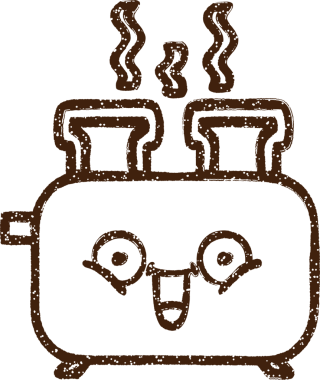 Bir insan tarafından çizilmiş tost makinesi kömürü.