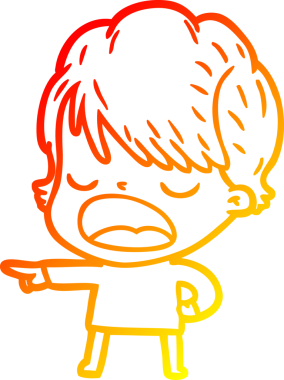 Bir insan tarafından çizilmiş bir karikatür kadın çizimi.