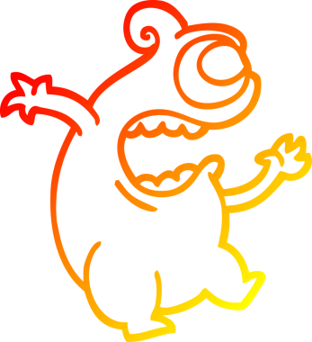 Bir insan tarafından çizilmiş yeşil çizgi bir uzaylının sıcak çizgi çizimi