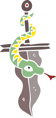 Bir insan tarafından çizilmiş karalama dövme hançeri sembolü.