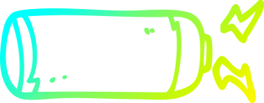 Bir insan tarafından çizilmiş bir karikatür bataryasının soğuk gradyan çizimi