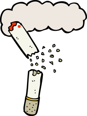 Bir insan tarafından çizilmiş kırık bir sigara.