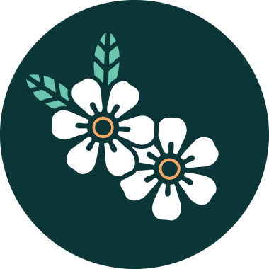 Bir insan tarafından çizilmiş bir çiçeğin ikonik dövme şekli