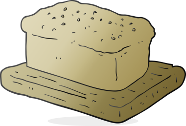 Bir insan tarafından çizilmiş bir somun ekmek.