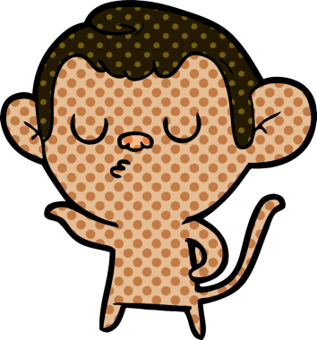 Bir insan tarafından çizilmiş çizgi maymun.