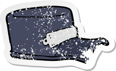 Bir insan tarafından çizilmiş bir karikatür üniformasının gerilimli çıkartması.