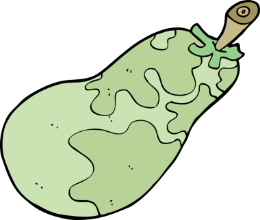 Bir insan tarafından çizilmiş bir armut.