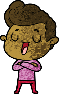 Bir insan tarafından çizilmiş mutlu çizgi film adamı.