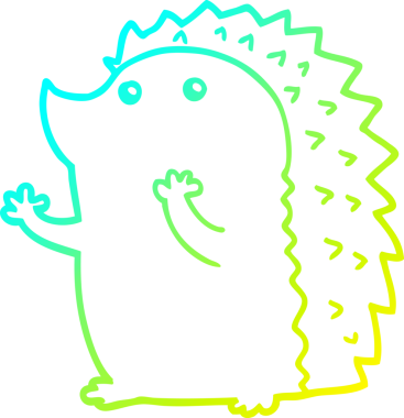 Bir insan tarafından çizilen kirpinin soğuk gradyan çizgisi