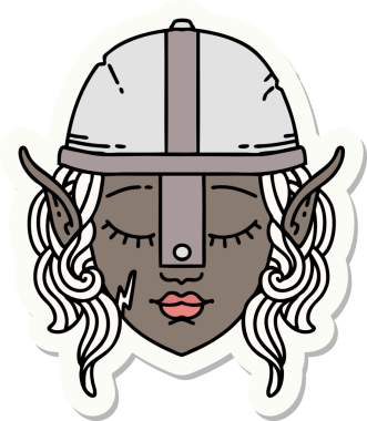 Bir insan tarafından çizilmiş elf karakterinin çıkartması.